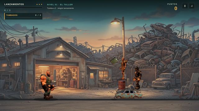 Una partida de Bruto Vale — Lanzamiento de Chatarra en curso, capturada dentro del juego.