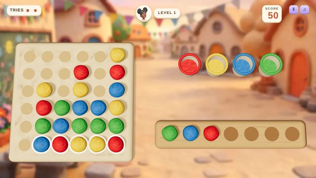 Screenshot of Lia's Color Match, mid-game.