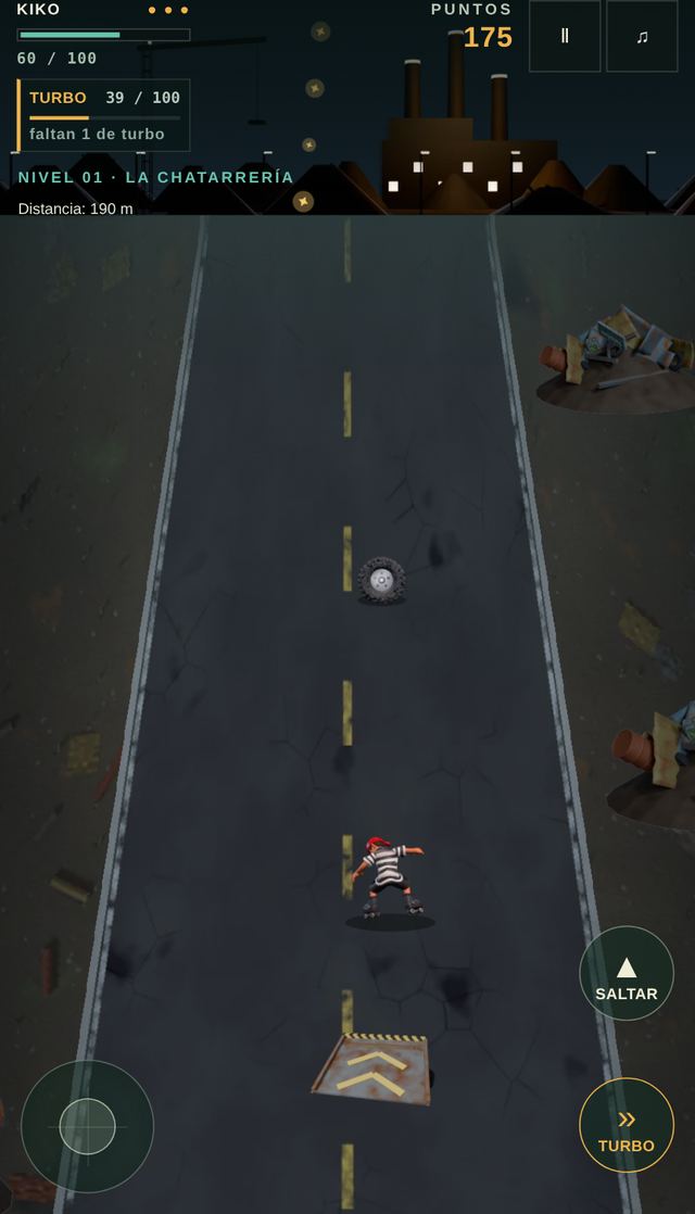 Una partida de Circuito de Chatarra en curso, capturada dentro del juego.