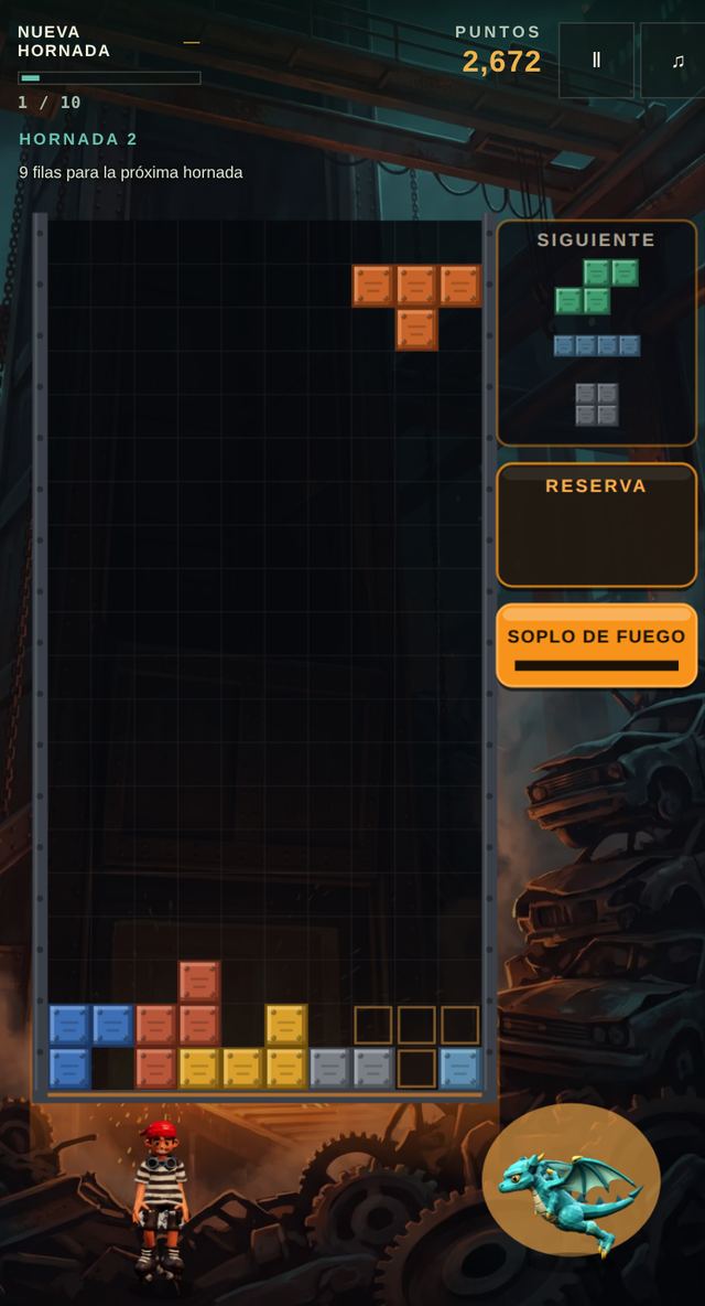 Una partida de El Horno de Lume en curso, capturada dentro del juego.
