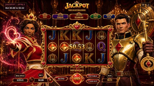 Screenshot of Jackpot Slots, mid-game.