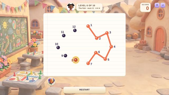 Screenshot of Connect the Dots, mid-game.