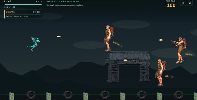 Una partida de Lume Contraataca en curso, capturada dentro del juego.