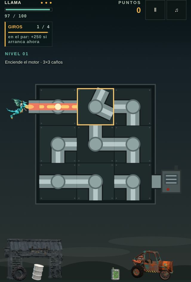 Una partida de Patio de Chatarra en curso, capturada dentro del juego.