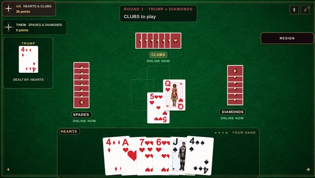 A round of Sueca in progress, captured inside the game.