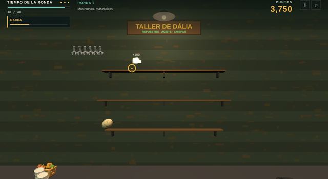 Una partida de Tiro al Huevo en curso, capturada dentro del juego.